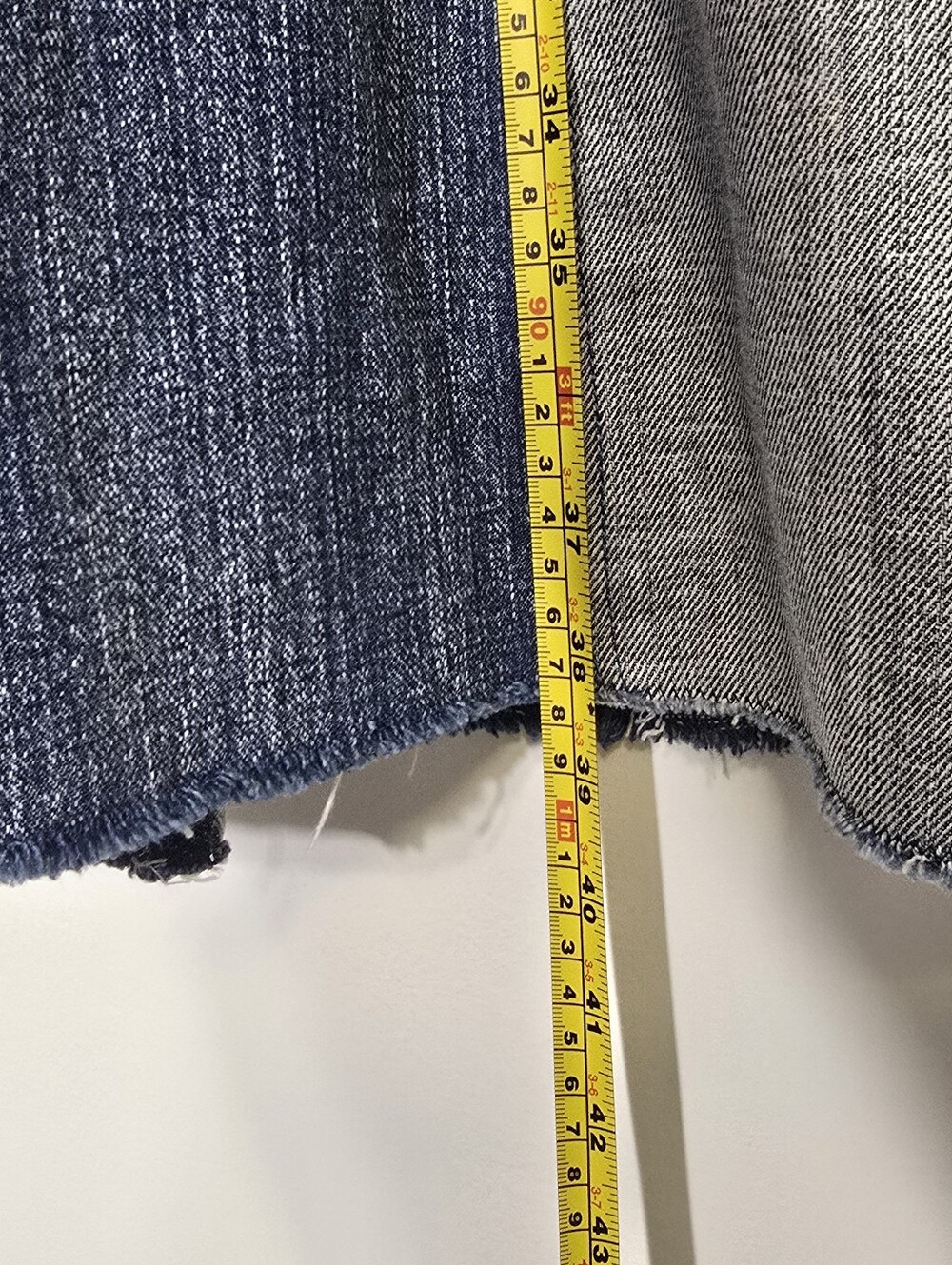 Handcrafted Multiple Tone Blue Denim Jeans Sleeveless Zip Back Deep VNeck Dress - Picture 10 of 12